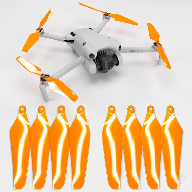 DJI Mini 4 / 3 Pro SUPER STEALTH Upgrade Propellers – x4 Orange