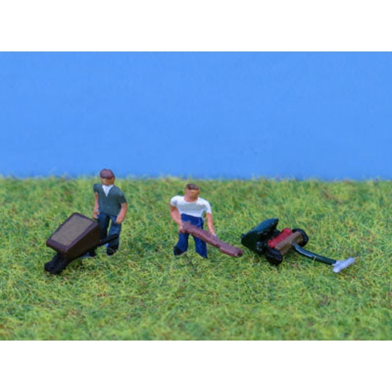 Lawnmower  wheelbarrow & 2 gardeners