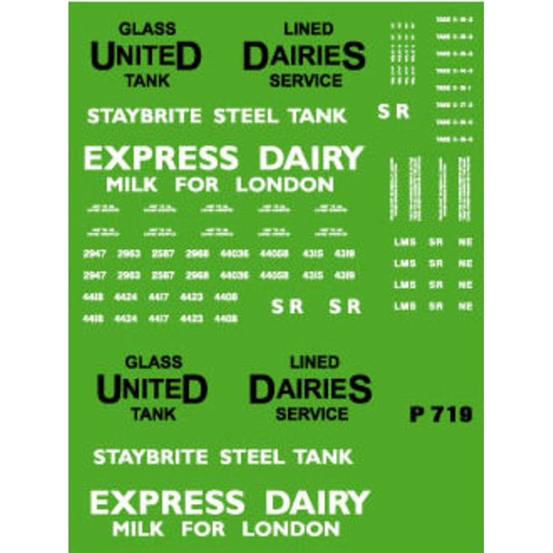MILK TANK WAGON DECALS
