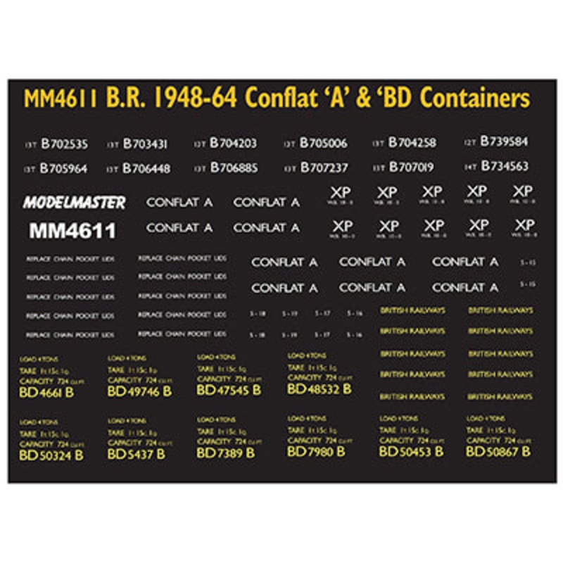 MM4611 B.R. Conflat A & BD Containers fitted.