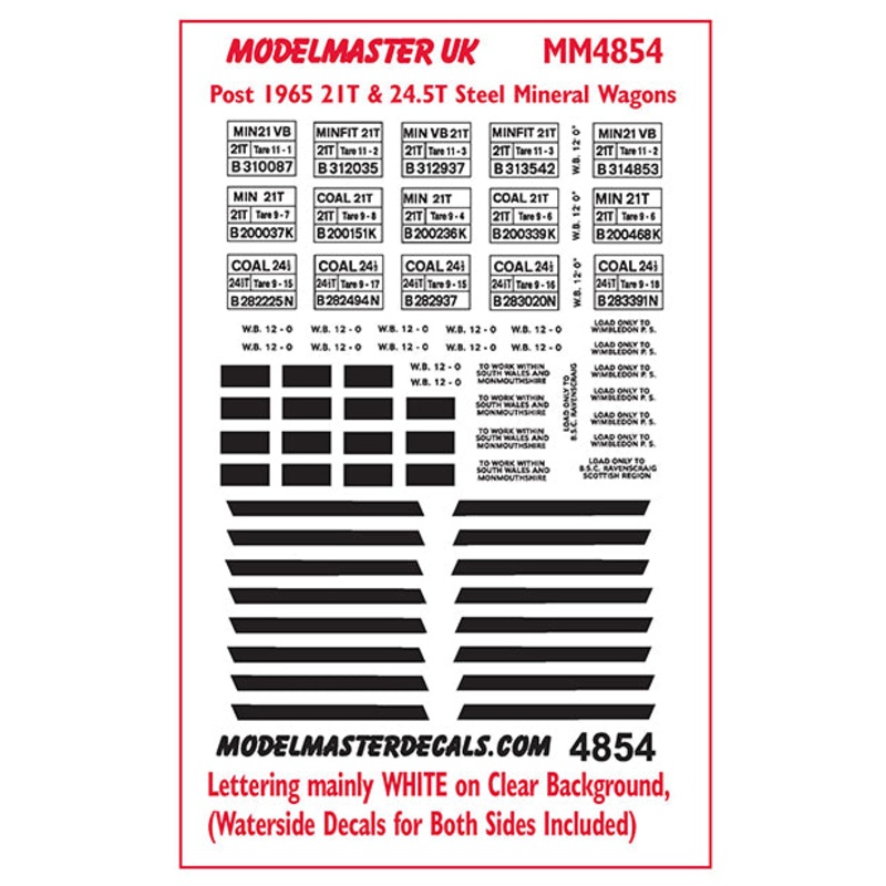 MM4854 24T & 21T Mineral Wagons unfitted  with end door str