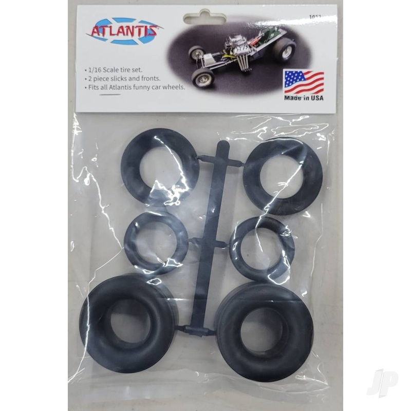 Funny Car Tire set bagged with punched header card