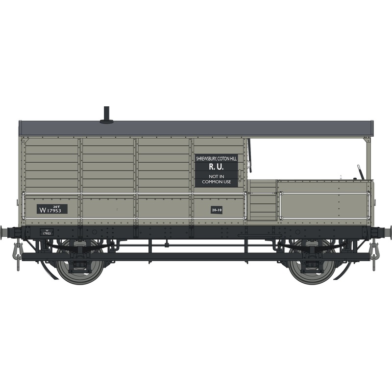 GWR Toad Brake Van BR Grey W17953   Diagram AA15