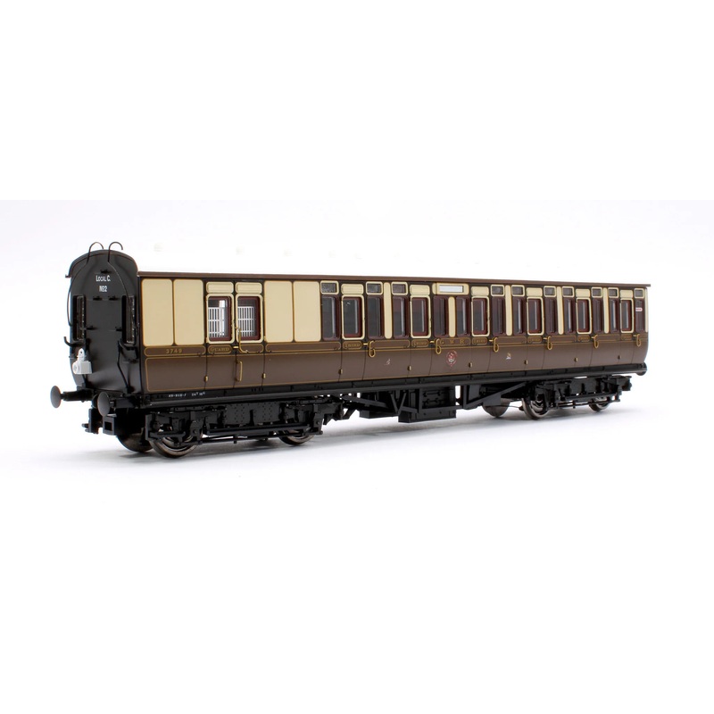 GWR Toplight M/Line City Lned Choc & Crm 3rd Brke 3749 Set 2