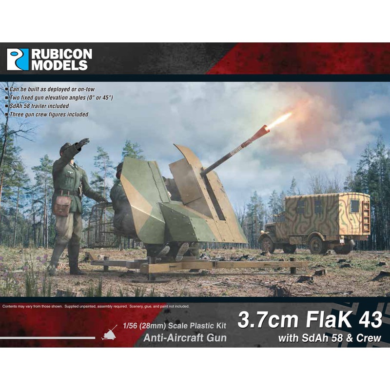 Rubicon Models 3.7cm FlaK 43 with SdAh 58 Trailer & Crew