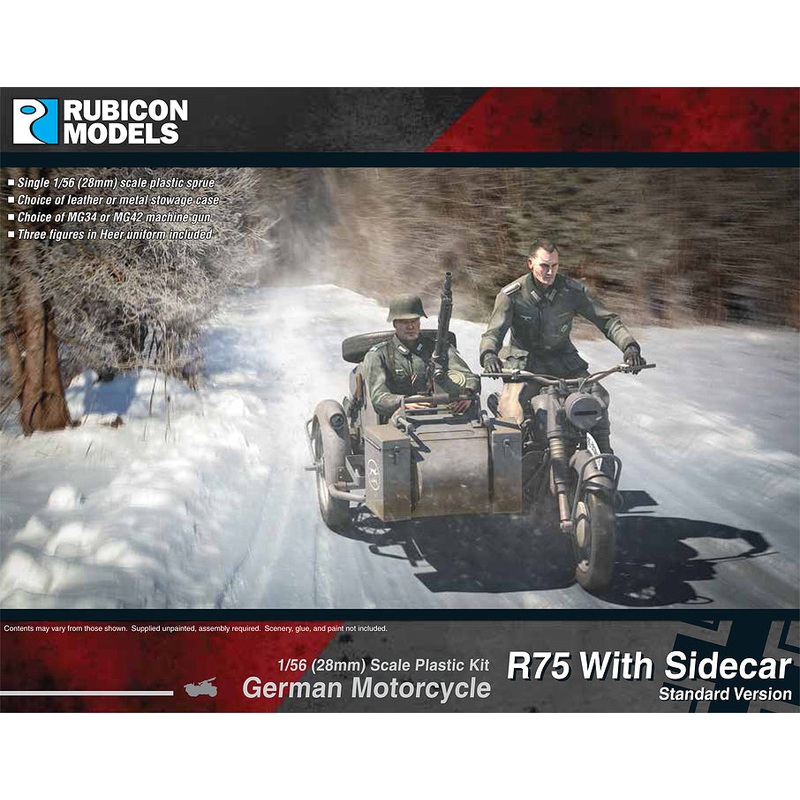 Rubicon Models ETO German Motorcycle R75 with Side car