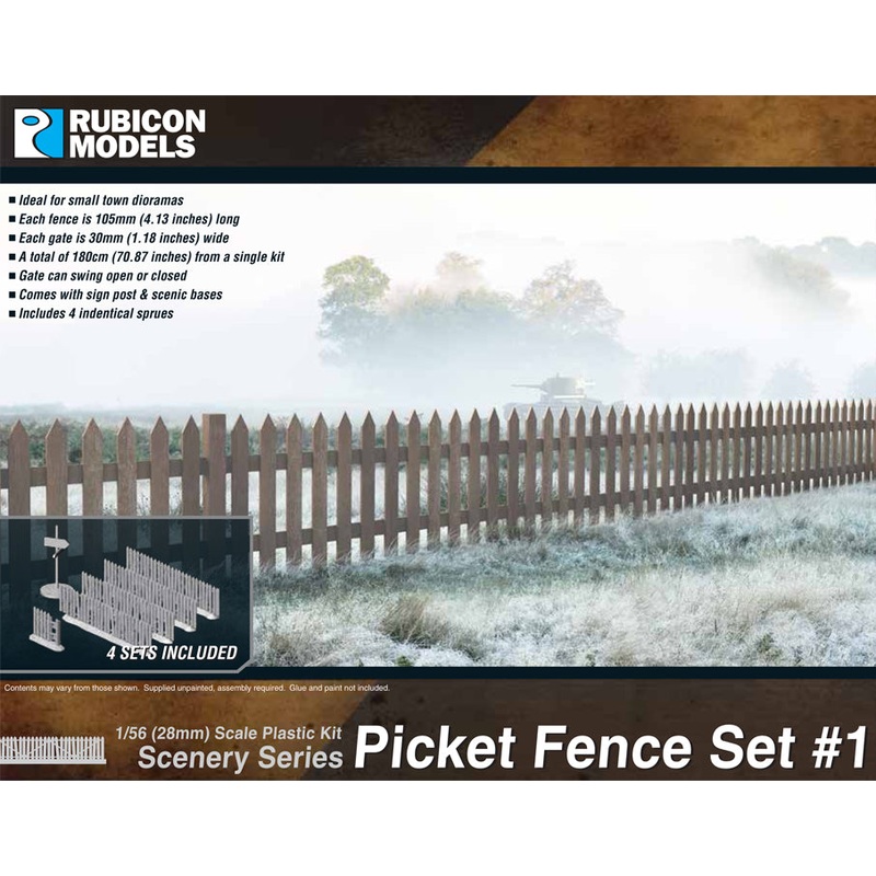 Rubicon Models Picket Fence Set #1
