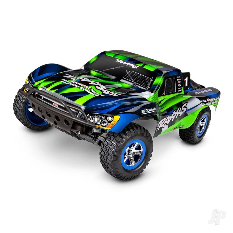 Slash 1:10 2WD RTR Electric Short Course Truck Green (+ TQ 2-ch XL-5 Titan 550 7-Cell NiMH USB-C charger)