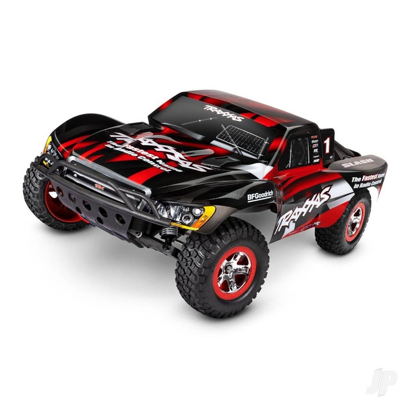 Slash 1:10 2WD RTR Electric Short Course Truck Red (+ TQ 2-ch XL-5 Titan 550 7-Cell NiMH USB-C charger LED lights)