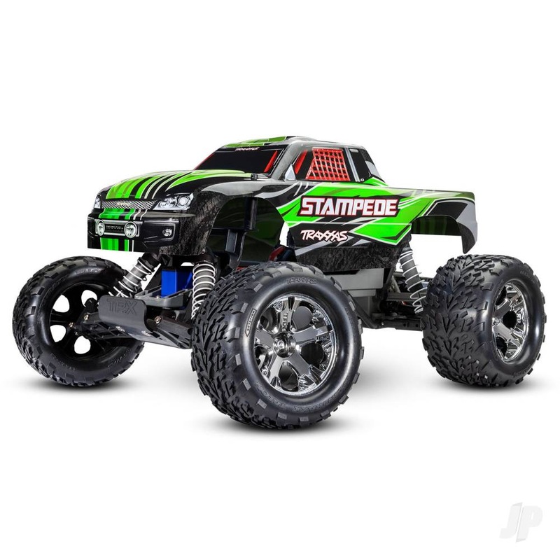 Stampede 1:10 2WD RTR Electric Monster Truck Green (+ TQ 2-ch Titan 550 XL-5 7-Cell NiMH USB-C charger)