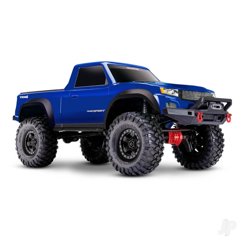 TRX-4 Sport 1:10 4X4 Electric All-Terrain Crawler Truck with Clipless Body Blue (+ TQ 2-ch XL-5 HV Titan 550)