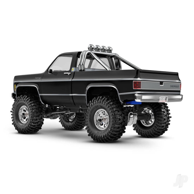 TRX-4M Chevrolet 1979 K10 1:18 4WD Electric Trail Crawler Black (+ TQ ECM-2.5 Titan 87T 750mAh LiPo USB charger)