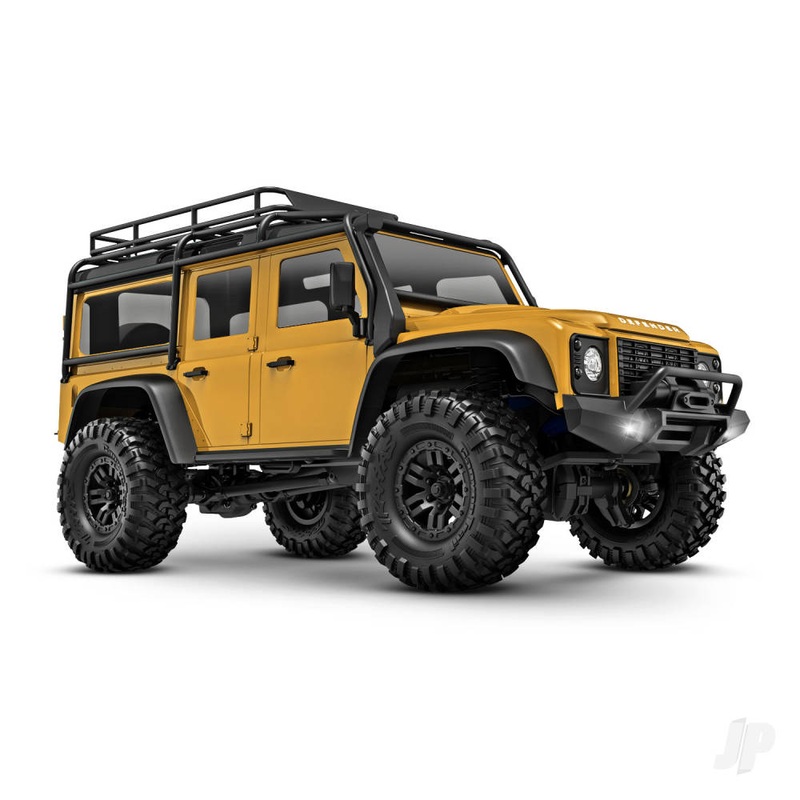 TRX-4M Land Rover Defender 1:18 4WD Electric Trail Crawler Tan (+ TQ ECM-2.5 Titan 87T 750mAh LiPo USB charger)