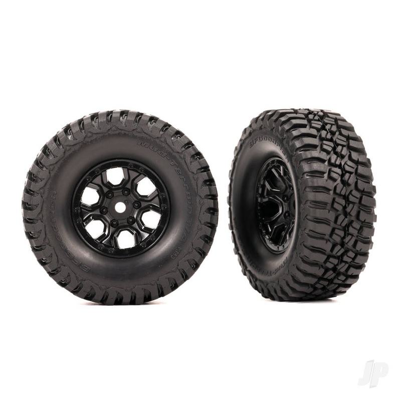 Tyres & wheels assembled (black 1.0in wheels BFGoodrich Mud-Terrain T/A KM3 2.2×1.0in Tyres) (2)