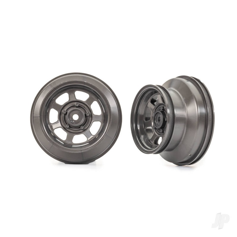 Wheels dirt oval graphite gray dual profile (2.2in outer 3.0in inner) (2) (4WD front/rear 2WD rear only)