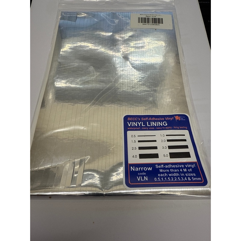 BECC Chrome Narrow Vinyl Lining -.5/1./1.5/2./2.5/3./4./& 5mm