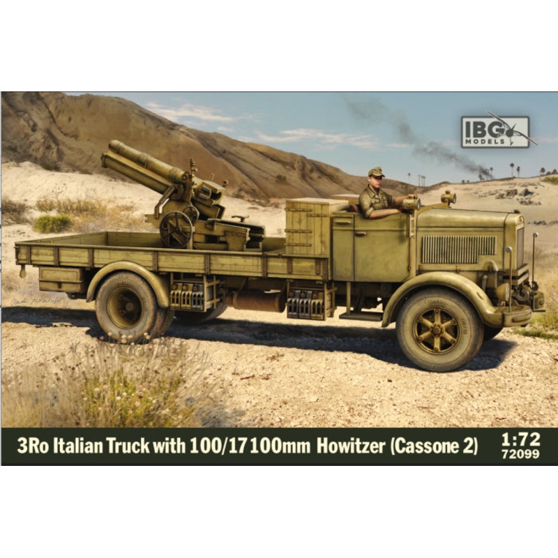 IBG Models 1/72 3Ro Italian Truck with 100/17 100mm Howitzer (Cassone 2) Kit 72099