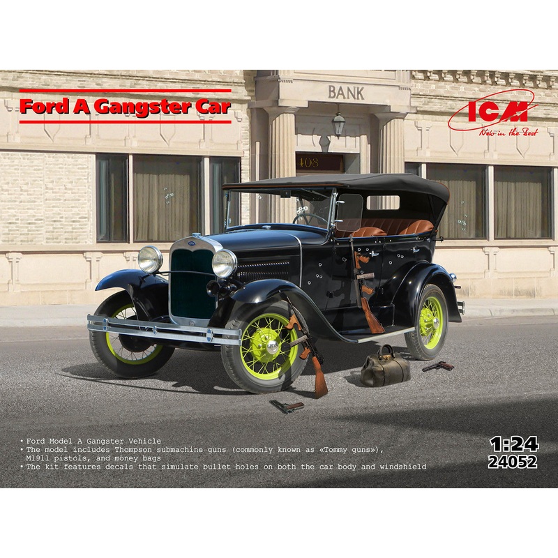 ICM 1/24 Ford Model A Gangster Car Kit ICM24052