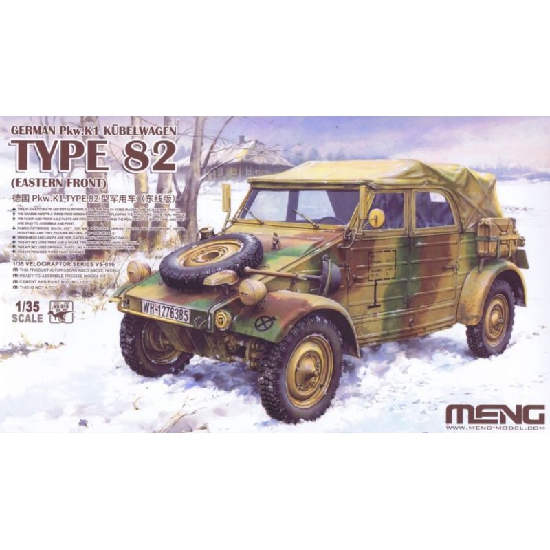 Meng Model 1/35 German Pkw.K1 Kubelwagen Type 82 (Eastern Front) Kit MNGVS-016