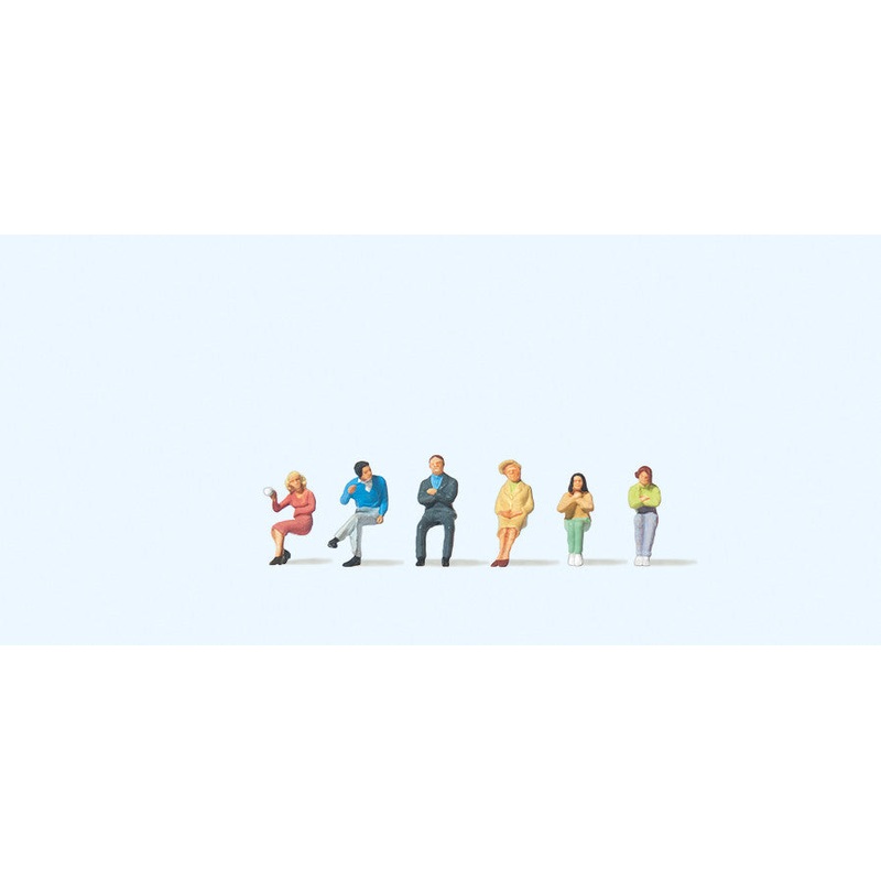 Preiser PR79014 Seated Persons (6) Figure Set N Gauge 1:160
