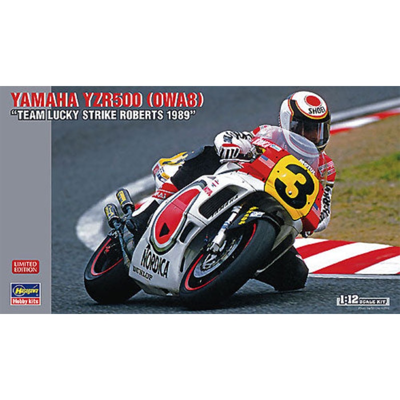 Hasegawa 1:12 Yamaha YZR500 (0WA8) – Team Lucky Strike Roberts 1989 Kit 21710