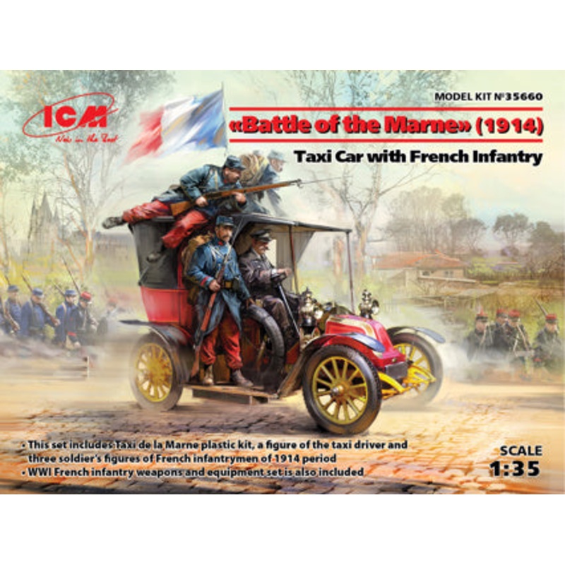 ICM 1/35 Battle of the Marne (1914) Taxi Car with French Infantry 35660