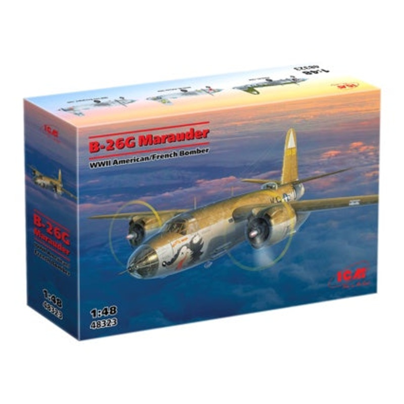 ICM 1/48 B-26G Marauder WWII American/French Bomber Kit 48323