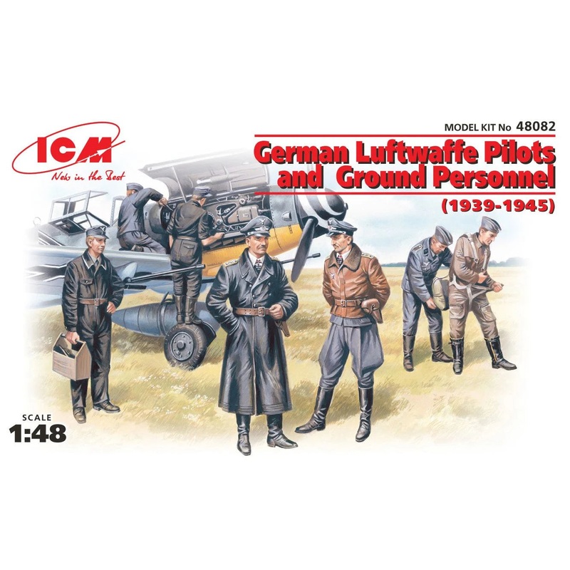 ICM 1/48 German Luftwaffe Pilots & Ground Personnel (1939-1945) 7 Figures # 48082