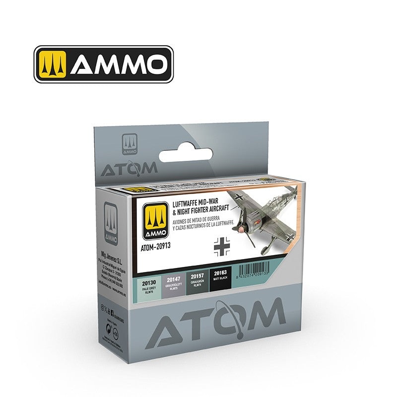 Mig ATOM Luftwaffe Mid-War & Night Fighter Aircraft Set  (Pack of 4 colours)