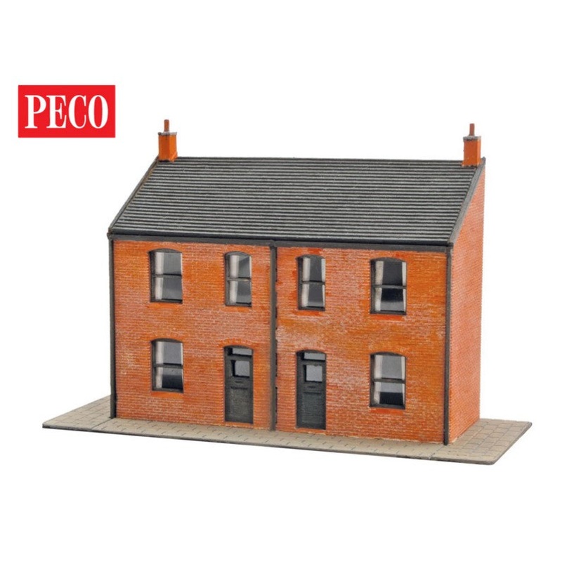 Peco N Gauge Victorian Houses Semi-detached (Low Relief Fronts) NB306