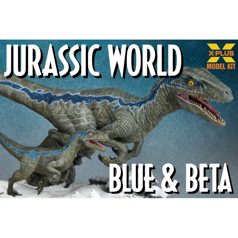 X-Plus 1/8 Jurrassic World Dominion Blue and Beta Plastic Model Kit 411-200143