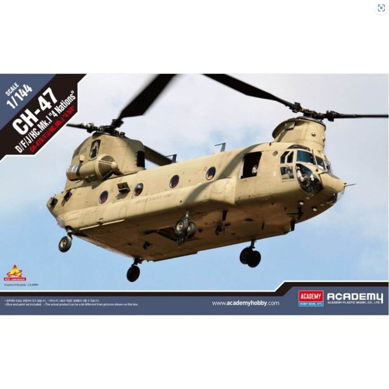 Academy 1/144 CH-47 D/F/J/HC. Mk.1 – 4 Nations Chinook Kit 12624
