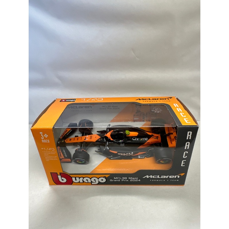 Bburago 1/43 MCL38 4 Lando Norris 2024 B18-60039LN