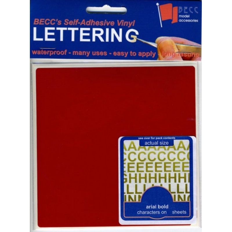 BECC 2mm Arial Lettering – Red