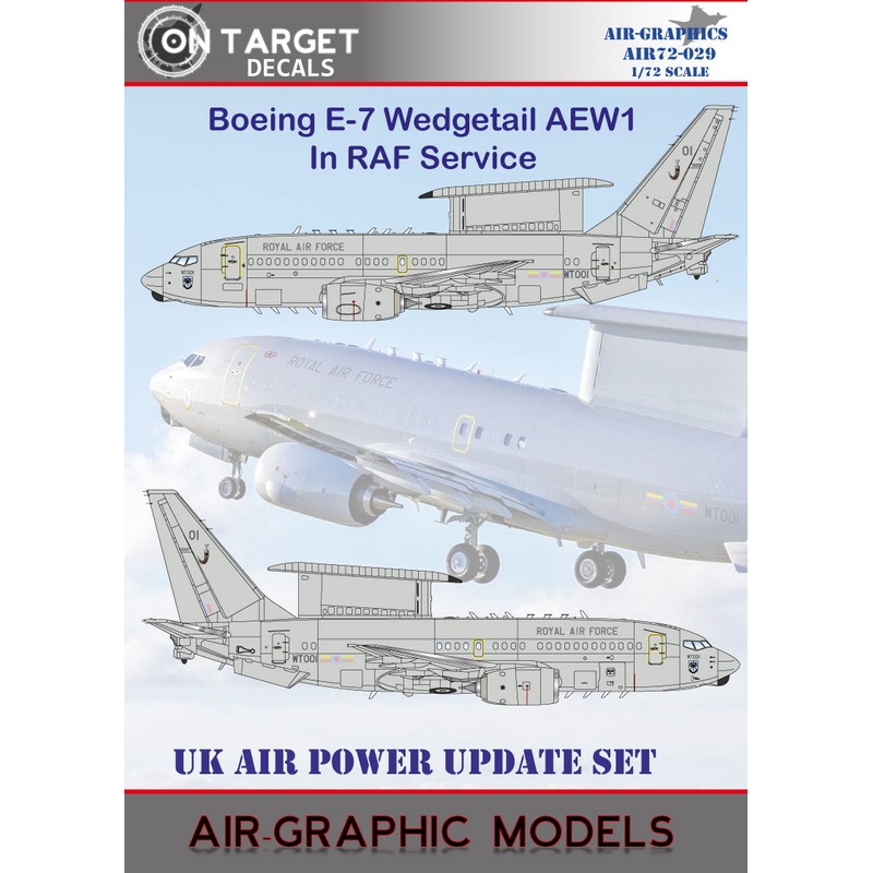 Target Decals AIR72-029 Boeing E-7 Wedgetail AEW1 In RAF Service Decals