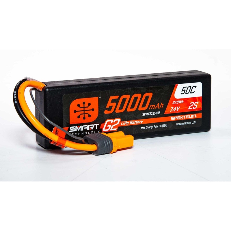 Spektrum 5000mAh 2S 7.4V SMART G2 50C IC5 – Bagged – Second Hand