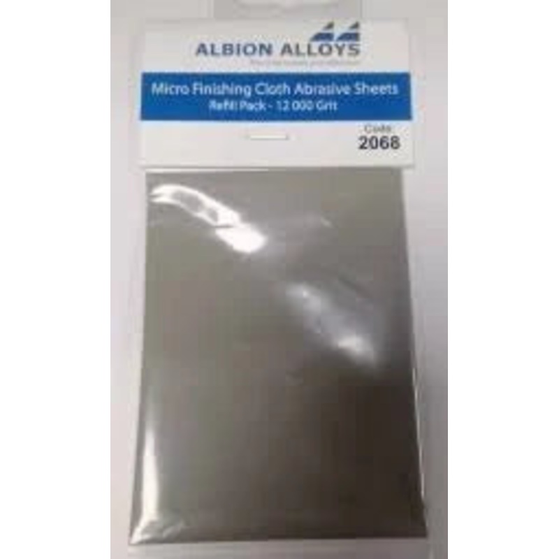 Albion Alloy Micro Finishing Cloth – Abrasive Sheets – 12000 Grit (Pack of 2) 2068