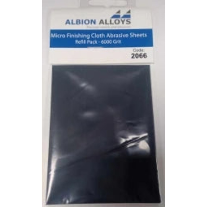 Albion Alloy Micro Finishing Cloth – Abrasive Sheets – 6000 Grit (Pack of 2) 2066