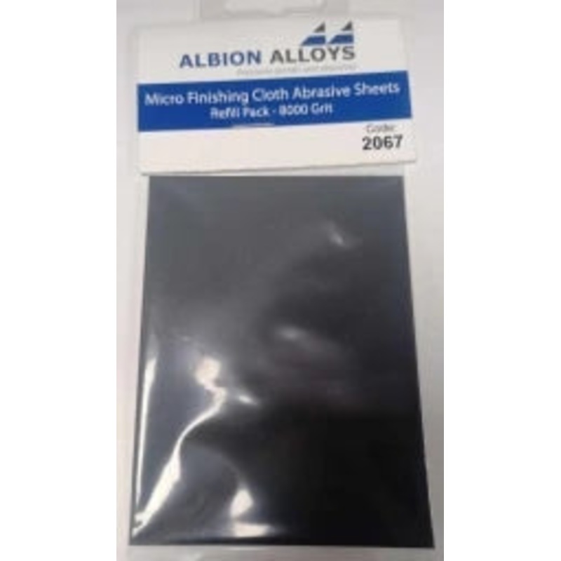 Albion Alloy Micro Finishing Cloth – Abrasive Sheets – 8000 Grit (Pack of 2) 2067