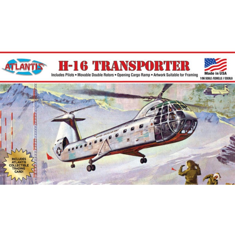 Atlantis 1:96 H-16 Transporter Helicopter kit with Display Stand H223