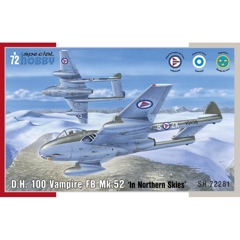Special Hobby 1/72 D.H 100Vampire FB Mk.52 In Northern Skies Kit SH72281