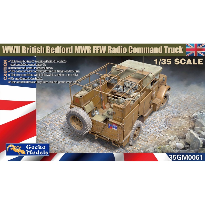 GECKO MODELS 1/35 Bedford MWR FFW Radio Command Truck Plastic Model Kit  35GM0061