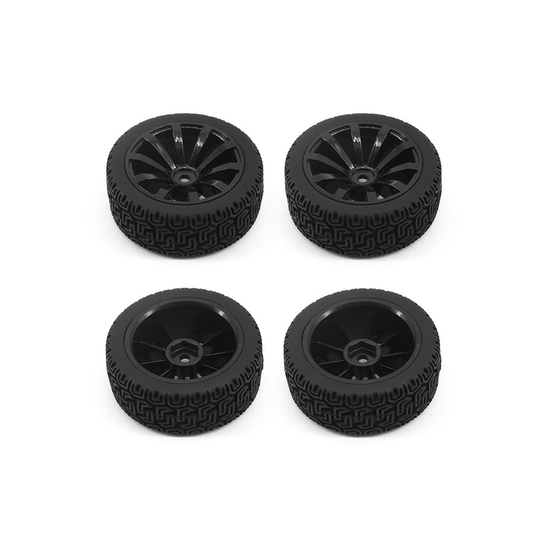1/10 Rally Block/10 Spoke Wheel Set Black (4pcs)
