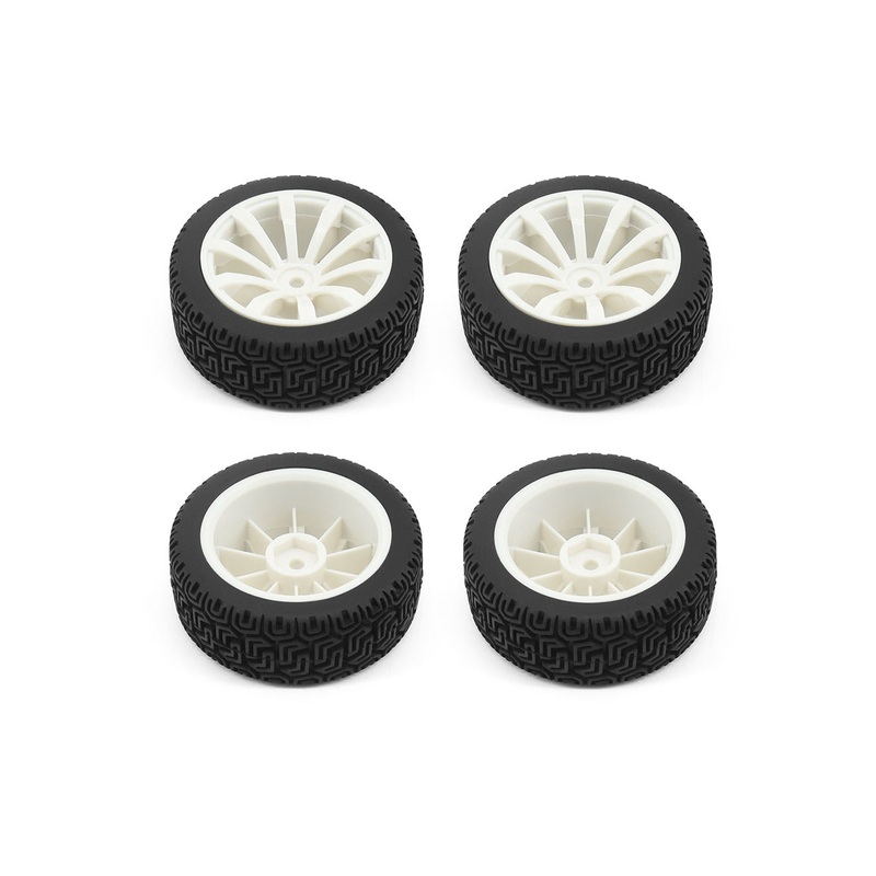 1/10 Rally Block/10 Spoke Wheel Set White (4pcs)