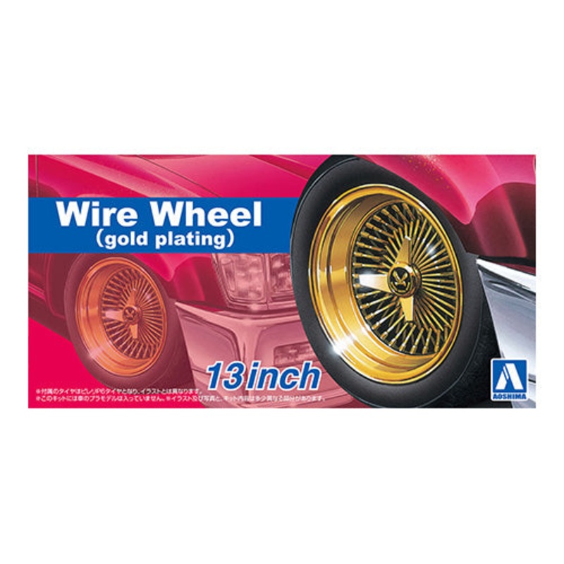 1/24th WHEEL & TYRE SET GOLD WIRE WHEEL 13