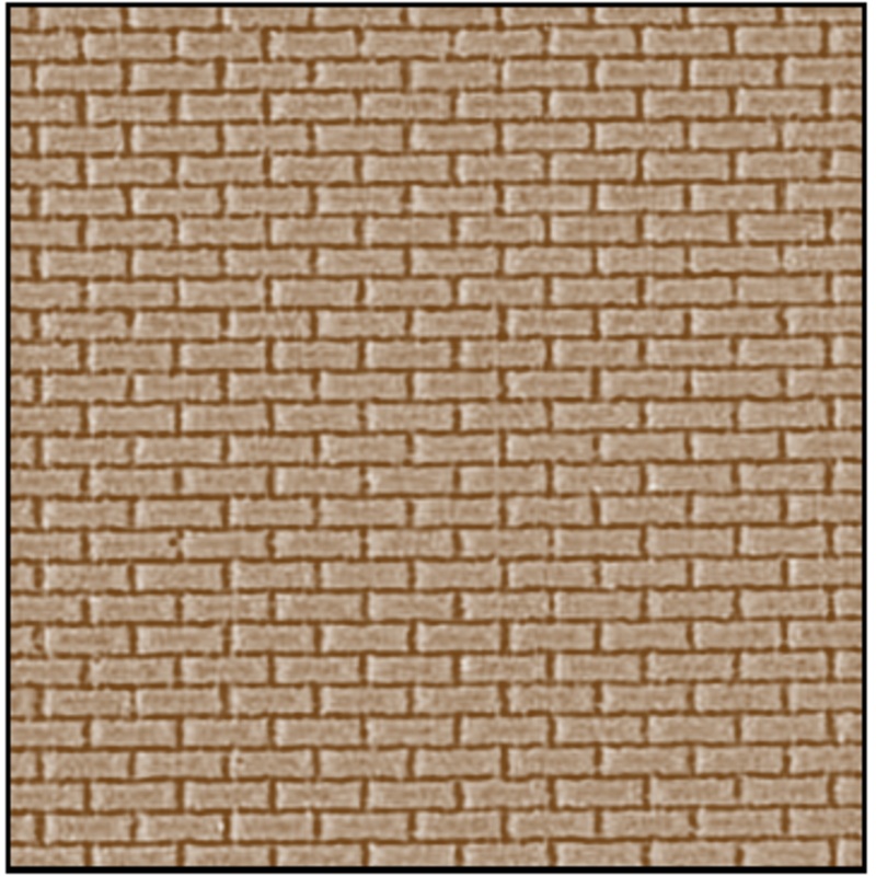4mm Scale Plain Bond Brickwork *STONE Coloured* (14 x 9)