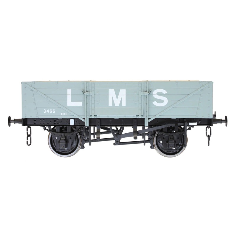5 Plank Wagon Corrugated End LMS Grey 3466