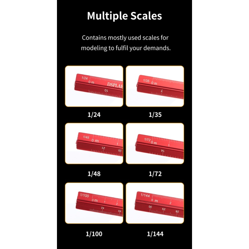 AT-AS  Aluminum Alloy Multi Scale Rule(1:24 1:35 1:48 1:72 1