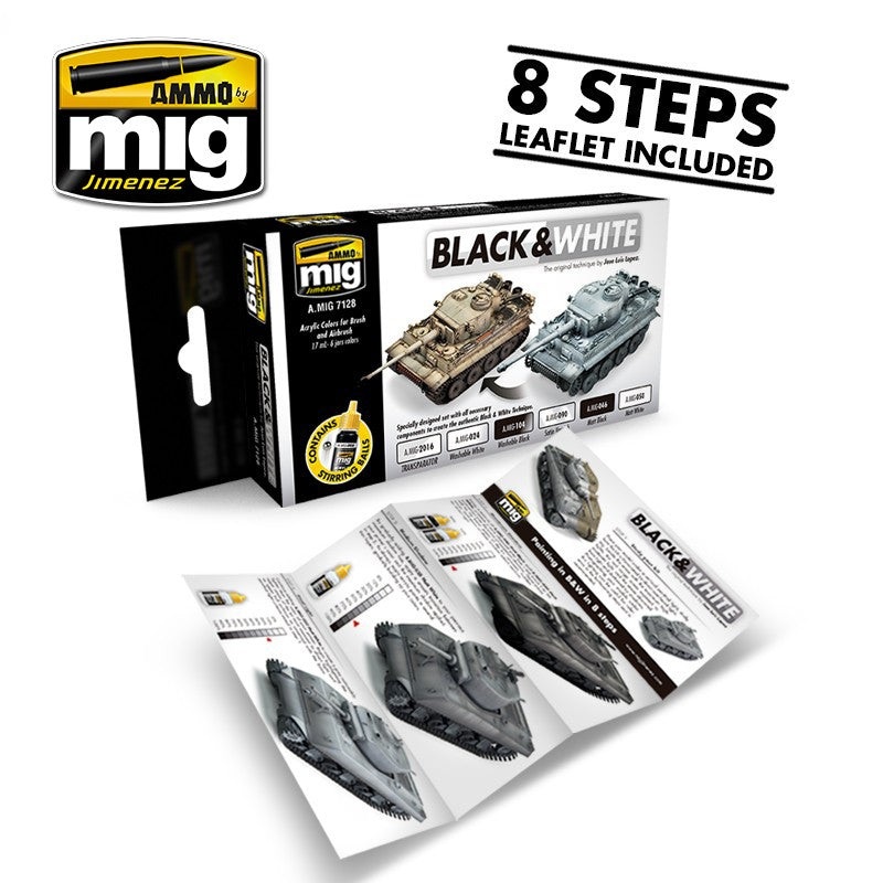 BLACK & WHITE TECHNIQUE ACRYLIC PAINT SET