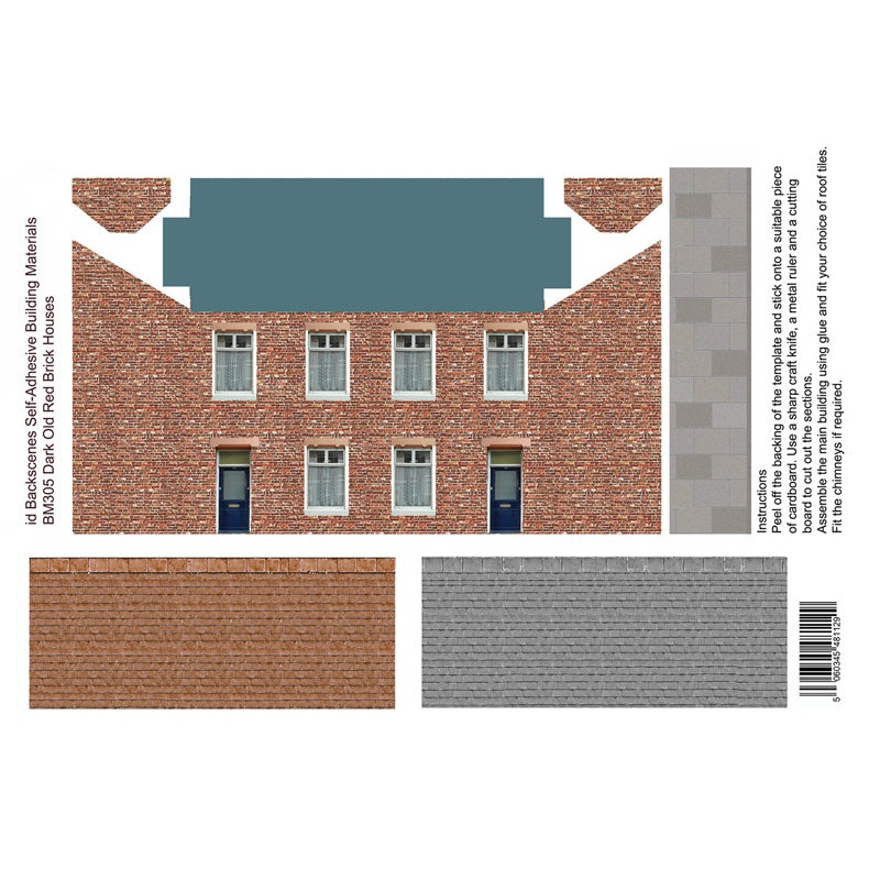 BM305 NEW & IMPROVED DARK OLD RED BRICK HOUSES 00 PAPERS